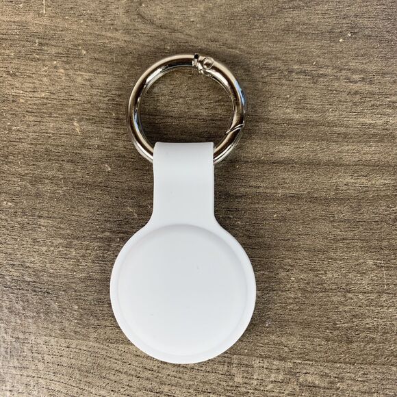 for AirTag Silicone Holder Case Cover Airtag Tracker Keychain Sleeve Shell White - Picture 8 of 9